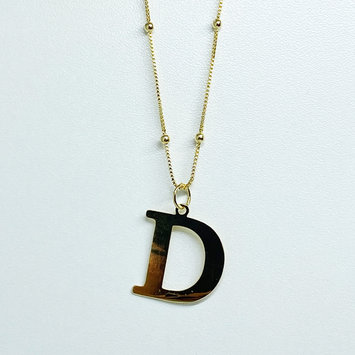 Colar Alfabeto Letra D em Ouro