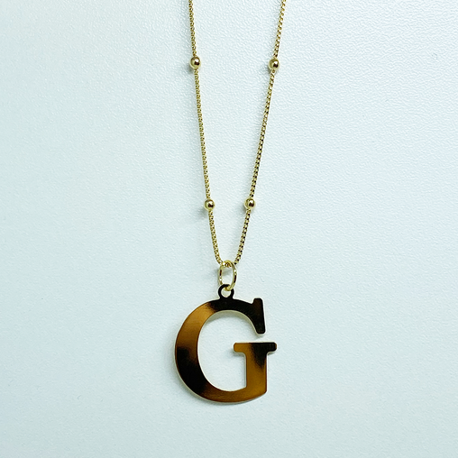 Colar Alfabeto Letra G em Ouro