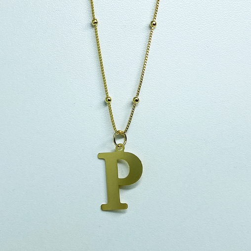 Colar Alfabeto Letra P em Ouro