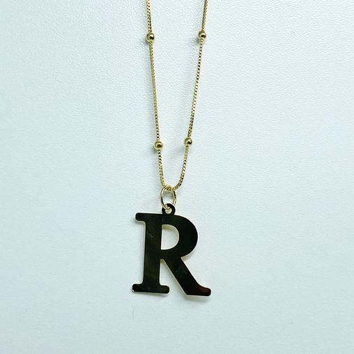 Colar Alfabeto Letra R em Ouro